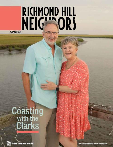 Cover of Richmond Hill Neighbors magazine featuring Russ and Karen Clark